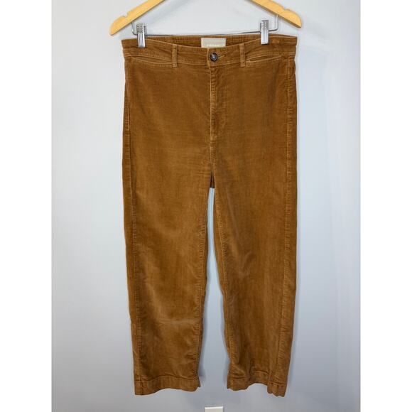 EVERLANE The Corduroy Wide Leg High rise Pant Caramel Toasted Coconut Sz 10 - Picture 2 of 11